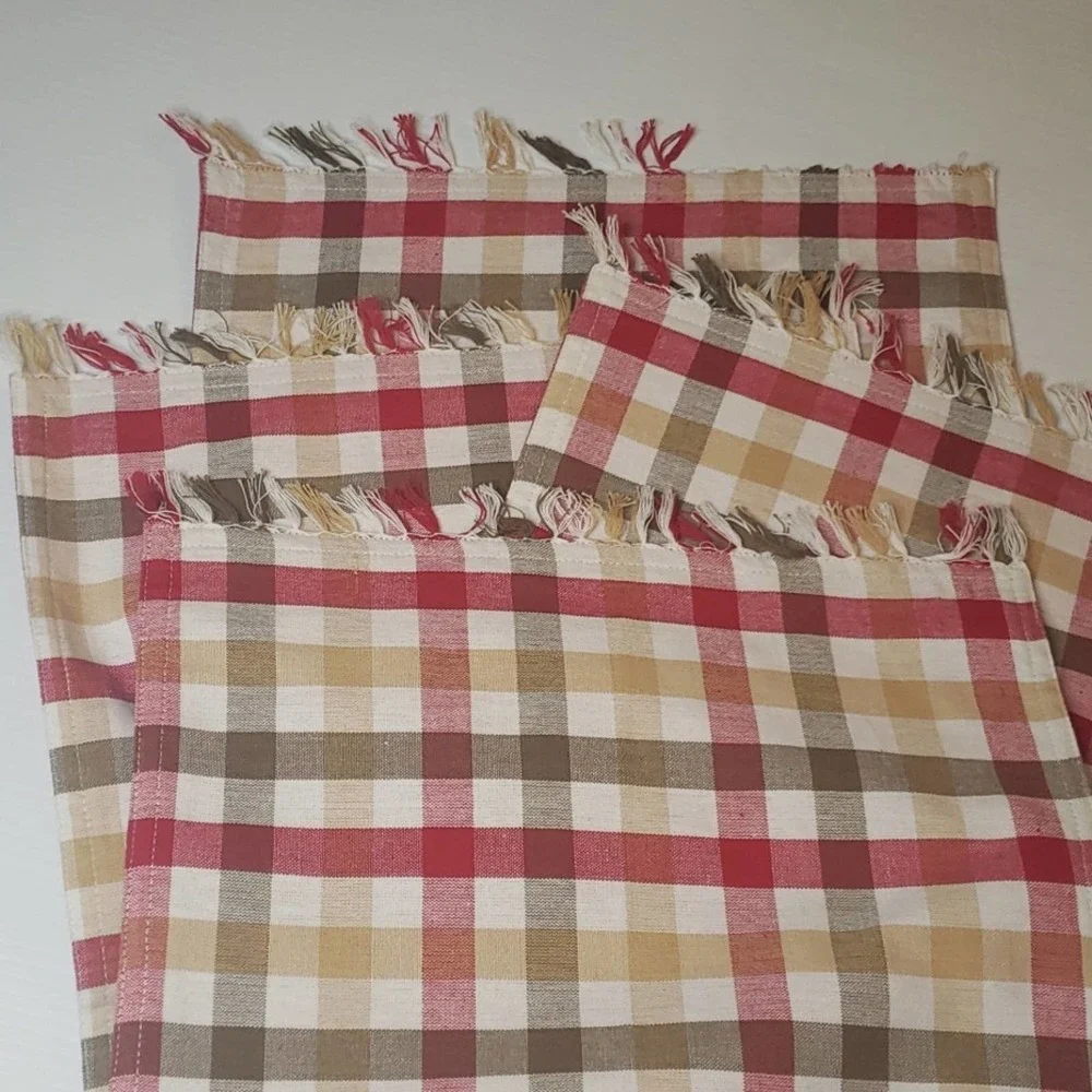 Sur La Table Checkered Placemats with Fringe